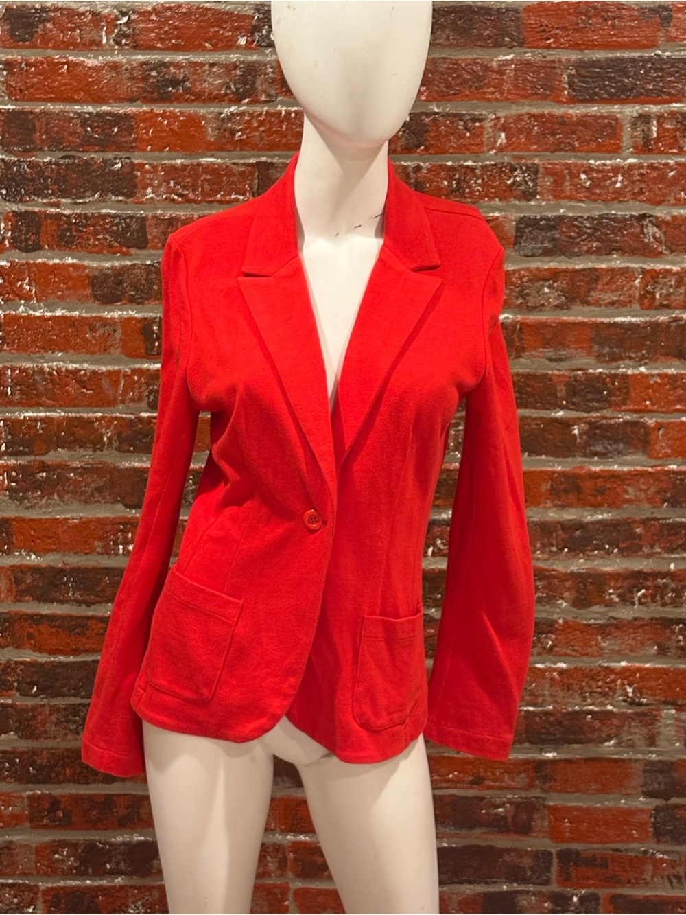 Neiman Marcus Red Single-Button Women's Blazer
